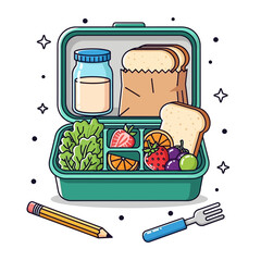 healthy food on a white background