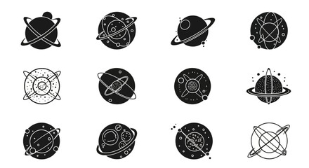 Abstract Planet and Celestial Body Icons © M FAIZAL