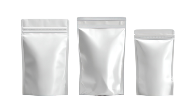 white plastic container and bottle with a blank label for food packaging isolated on white - Powered by Adobe