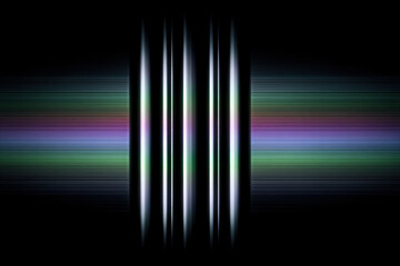 Black chrome liquid metal background with vertical ridges and iridescent highlights