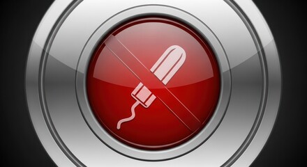 Prohibition of tampon use sign, symbolizing period health issues and feminine hygiene products