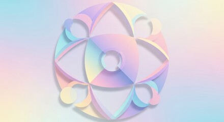Pastel Geometric Design with Holographic Gradient Effect for Modern Backgrounds