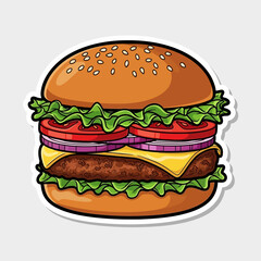 hamburger on a white background