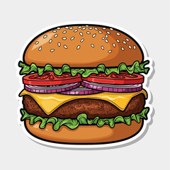 hamburger on a white background