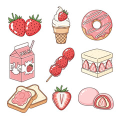 vector illustration of a set of desserts