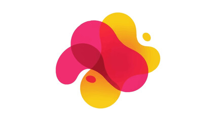 Abstract overlapping liquid blob shapes logo design