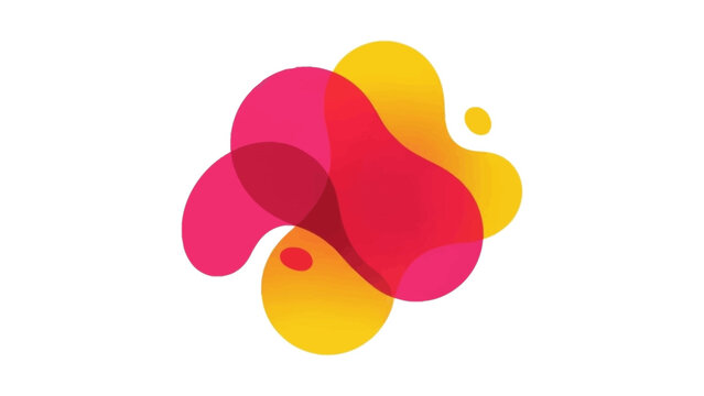 Abstract overlapping liquid blob shapes logo design