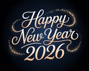 Elegant happy new year 2026 celebration greeting typography design