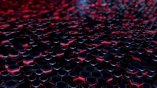 Hexagon Wipe Transitions. Inside Out. Animation appearance and disappearance of white geometric hexagonal. Surface polygon pattern