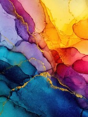 Fototapeta premium the picture is painted in alcohol ink abstraction will perfectly fit into a modern interior closeup of the painting colorful abstract painting background highlytextured oil paint no logos no brands a