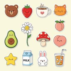 set of funny animals