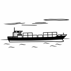Obraz premium Large Container Ship Sailing at Sea Illustration