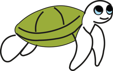 Flat vector design with bold outlines and bright shades of green.
