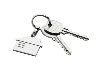 Home Keys With Keychain on Transparent Background Real Estate Concept