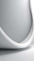 Fototapeta premium Abstract white curved shape with smooth surface minimalist design