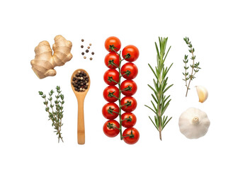 Ingredients for Cooking with Tomatoes and Spices Still Life