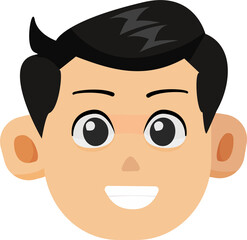 Fototapeta premium Vector Illustration of Smiling Boy Head Illustration