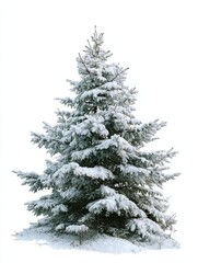 Fototapeta premium snow covered trees fir branch isolated on white background christmas tree no logos no brands ar 34