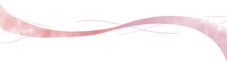 波や風を想起させるライン水彩素材赤