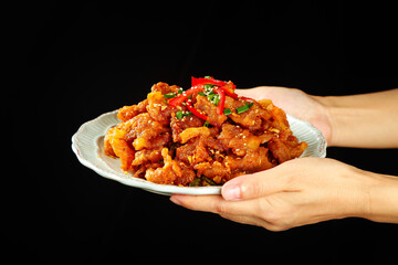 Sliced Pork with Spices and Chili - Traditional Chinese Cuisine
