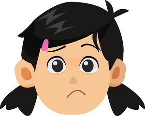Vector Illustration of Little Girl Curious Face