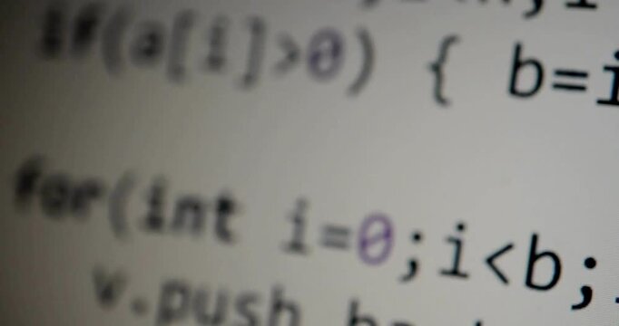 Blocks of abstract program code Hackers program code running on screen