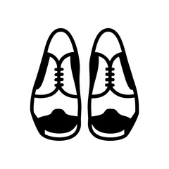 Clean minimalist icon of a men’s Oxford shoe with simple lace details, symbolizing formal and business style.