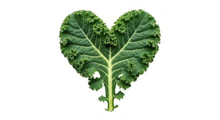 Heartshaped Kale Leaf On Black Background