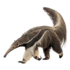 Obraz premium Calm giant anteater walking side view. This isolated animal, wild mammal, shown full length transparent background for wildlife concept