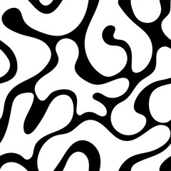 Monochrome Flow in Bold Black-and-White Organic Abstract Pattern