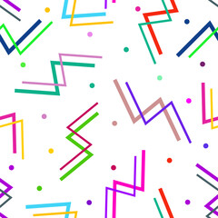 Retro Neon Zigzag Seamless Pattern