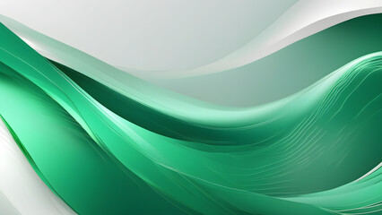 Fototapeta premium Abstract Green Waves｜抽象的な緑の波