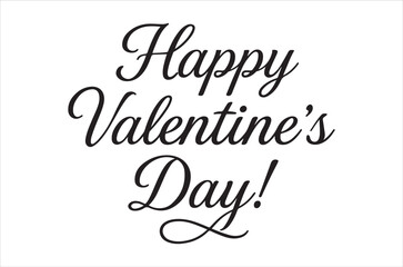 Elegant calligraphy displaying the phrase happy valentine s day on a white background