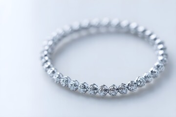 Diamond Tennis Bracelet Formed in Perfect Spiral on White Background &ndash; Luxury Jewelry