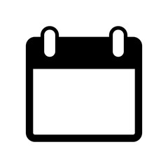 Black and White Minimal Calendar Icon Vector - Date Organizer