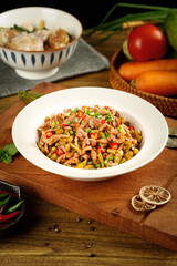 Chinese Fried Chicken Gizzard and Bean Stir-Fry Dish