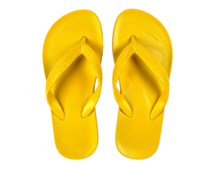  Top View Yellow Flip-Flops for Tropical Summer Travel – Transparent PNG