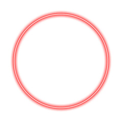 Bright Pink Neon Circle Frame - Glowing Round Border 