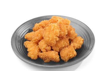 Crispy Fried Chicken Nuggets on Dark Plate - Gourmet Fast Food Photography