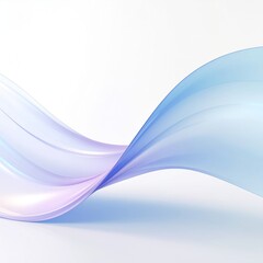 Abstract flowing waves of light blue and soft purple with subtle illumination on a clean white background