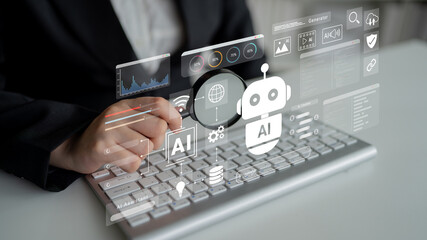 AI chatbot assistant enhances intelligent automation, data analysis, and customer interaction on...