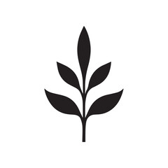 Monochromatic Herbal Medicine Symbol with Dynamic Leaves