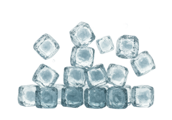 pristine, fractured crystalline ice spheres, dynamically suspended against a high-key reflective white cyclorama with intense specular highlights and macro detail. concept for beverage advertising