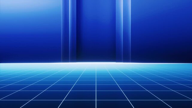 
Dark blue grid floor background, 3d rendering 4k