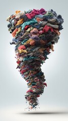 Creative Tornado of Clothes Concept for Advertising Campaigns