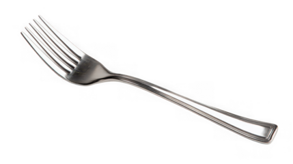Silver dinner fork isolated on transparent background