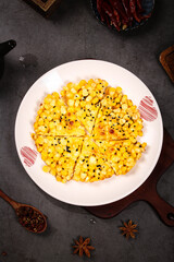 Traditional Chinese Golden Corn Fritters with Sesame Seeds