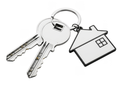 New House Keys Keychain Property Investment with House Shaped Keyring