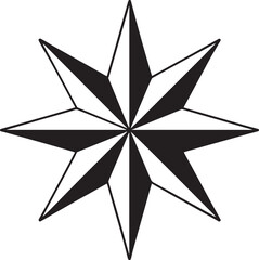 Obraz premium Eight Point Star Vector Illustration with Geometric Precision and Sharp Angles Design