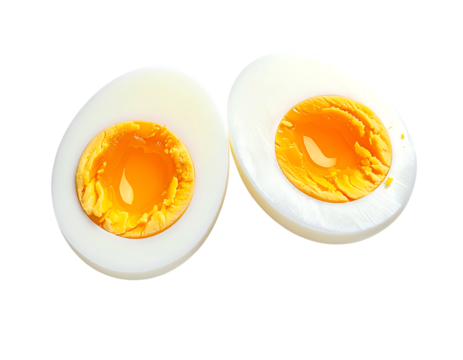 半熟卵の断面｜背景なし・透過PNG・コピースペース